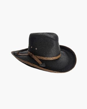 Eric Javits Final Duel Squishee Straw Hat, Upf 50+ Adjustable Fit - Black