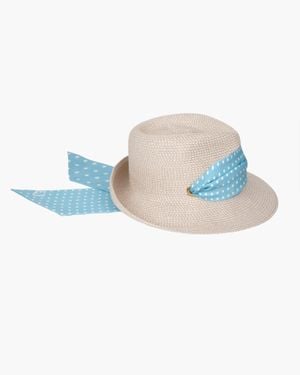 Eric Javits Twilly Billy Classic Fedora Sun Hat, Upf 50+ Blocks 98% Uva/Uvb Rays - Blue