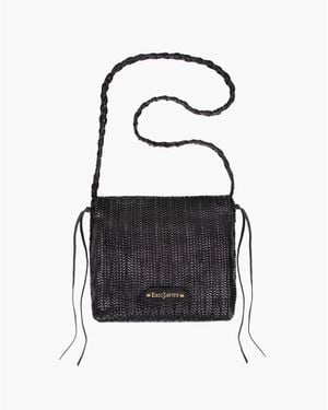 Eric Javits Lil Kumi Straw Rollable Bag - Black
