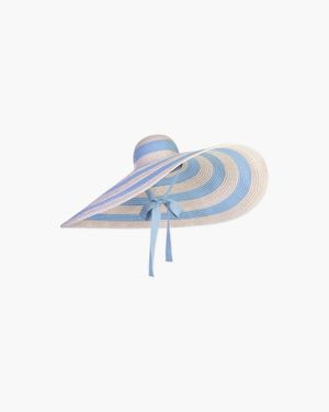 Eric Javits Gigantic Striped Sun Hat - Blue