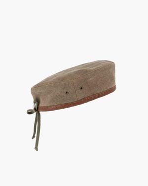 Eric Javits Leather Beret Hat, Water-Repellent, Handcrafted, Made - White