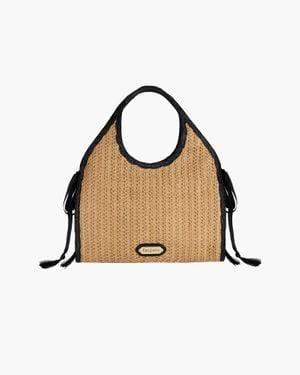 Eric Javits Sweetie Woven Raffia Straw Shopping Tote With Magnetic Snap Closure For - Metallic
