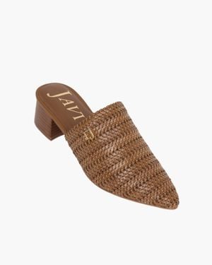 Eric Javits Aura Mule, For Open-Weave Vegan Leather, Rubber Outsole, Cushioned Footbed - Brown