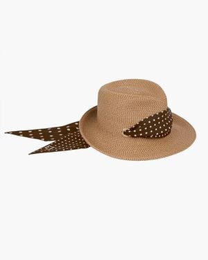 Eric Javits Twilly Billy Classic Fedora Sun Hat, Upf 50+ Blocks 98% Uva/Uvb Rays - Brown