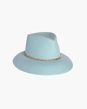 Eric Javits Luxury Felt Fedora Hat, Color, Made - Blue