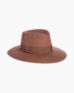 Eric Javits Wool Felt Fedora Hat For Color, Handcrafted - Brown