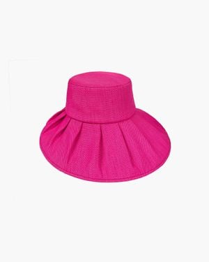 Eric Javits Straw Sun Hat With Detachable Chin Ties, Upf 50+ Protection For - Pink
