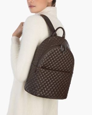 Eric Javits Quilty Leather Backpack - Brown