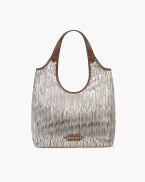 Eric Javits Aura Ii Leather Handbag - Gray