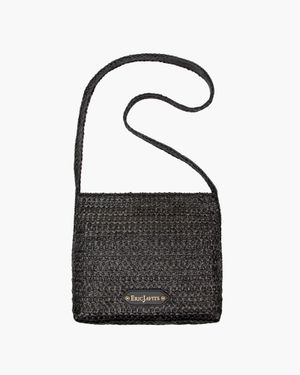Eric Javits Lil Koko Raffia Rollable Bag - Black