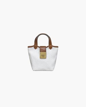 Eric Javits Mini Myka Straw Bag - White