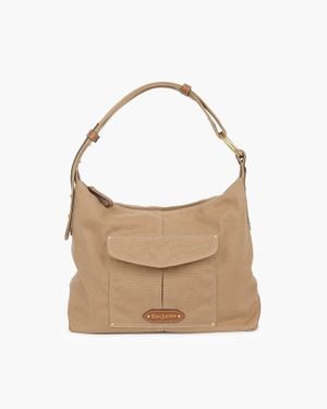 Eric Javits Cargo Hobo Leather Rollable Bag - White