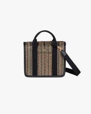 Eric Javits Maku Woven Raffia Straw And Canvas Tote Bag For - Black