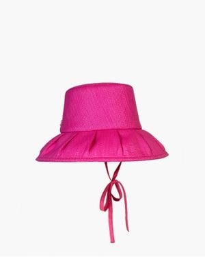Eric Javits Patented Squishee Straw Down-Turned Brim Sun Hat For - Pink
