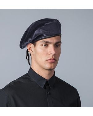 Eric Javits Leather Calf Beret - Blue