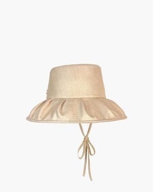 Eric Javits Down-Turned Brim Straw Hat With Detachable Chin Ties, Upf 50+ Sun Protection - Natural