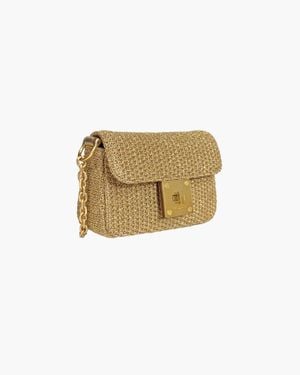 Eric Javits Mini Cherie Midas Handbag With Turn Lock Closure And Chain Handle - White