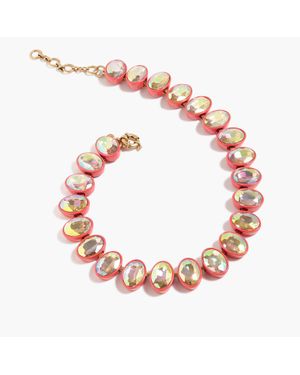 J.Crew Oval Crystal Brûlée Necklace - Pink