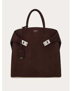 Ferragamo Hug Tote Bag - Brown