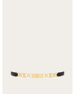 Ferragamo Extendable Gancini Bijoux Belt - Natural