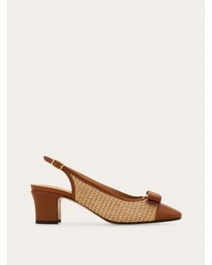 Ferragamo Vara Bow Slingback - Natural