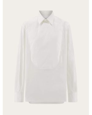 Ferragamo Long Sleeved Tuxedo Shirt - White