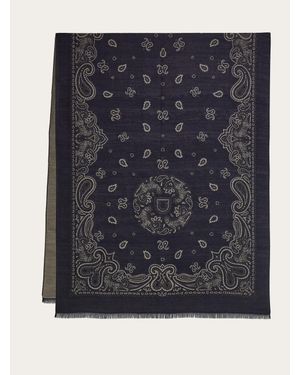 Ferragamo Arabesque Print Stole - Blue