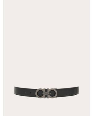Ferragamo Reversible And Adjustable Gancini Belt - White