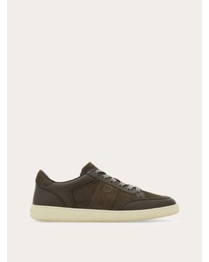 Ferragamo Low-Top Trainer With Signature - Grey
