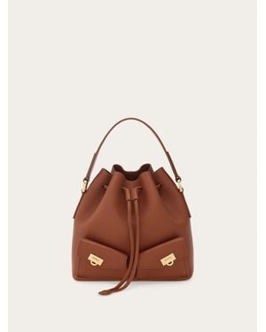 Ferragamo Multipocket Bucket Bag - Brown