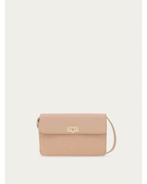Ferragamo Flat Gancini Minibag - Natural