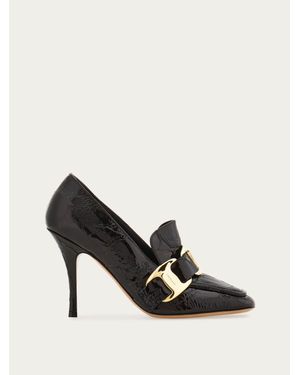 Ferragamo Maxi Vara Plate Pump - Black
