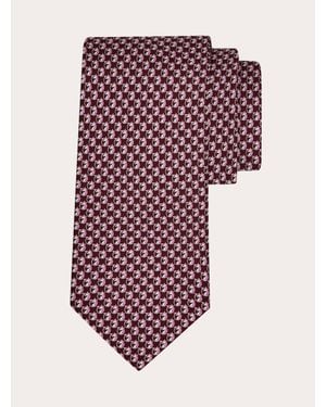 Ferragamo Pegasus Print Silk Tie - Pink