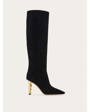 Ferragamo Spherical Heel Boot - Black