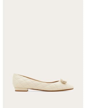 Ferragamo Quilted Varina Ballet Flat .5 - Natural