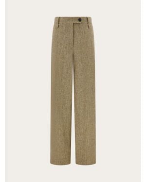 Ferragamo Linen Tailored Trouser - Natural