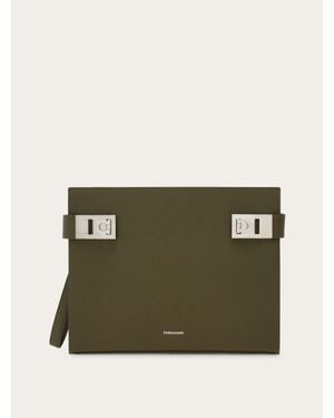 Ferragamo Hug Buckle Pouch - Green