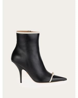 Ferragamo Pointed Ankle Boot With Mini Bow Detail - Black