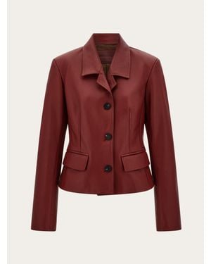 Ferragamo Fitted Deerskin Jacket - Red