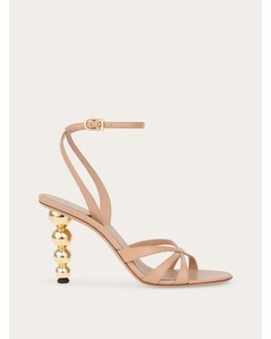 Ferragamo Bauble Heel Sandal - Natural