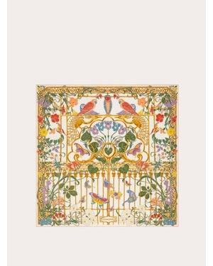 Ferragamo Liberty Print Silk Scarf - Metallic