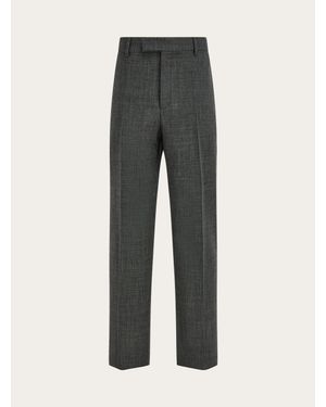 Ferragamo Wide Leg Chevron Trouser - Gray