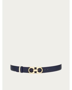Ferragamo Reversible And Adjustable Gancini Belt - White