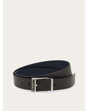 Ferragamo Uomo Cintura Reversibile E Regolabile - Nero