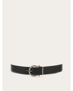 Ferragamo Reversible And Adjustable Gancini Belt - White