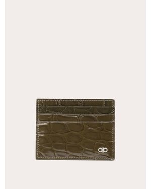 Ferragamo Gancini Credit Card Holder - Natural