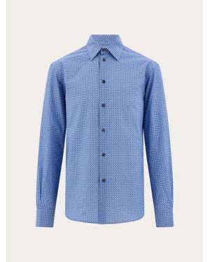 Ferragamo Monogram Shirt - Blue