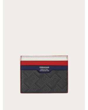 Ferragamo Monogram Credit Card Holder - Blue