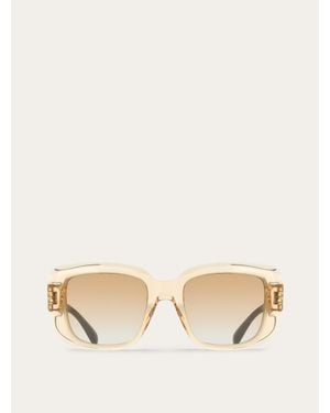 Ferragamo Rectangular Frame Sunglasses - Natural