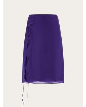 Ferragamo Organza Skirt With String Tie Detail - Purple